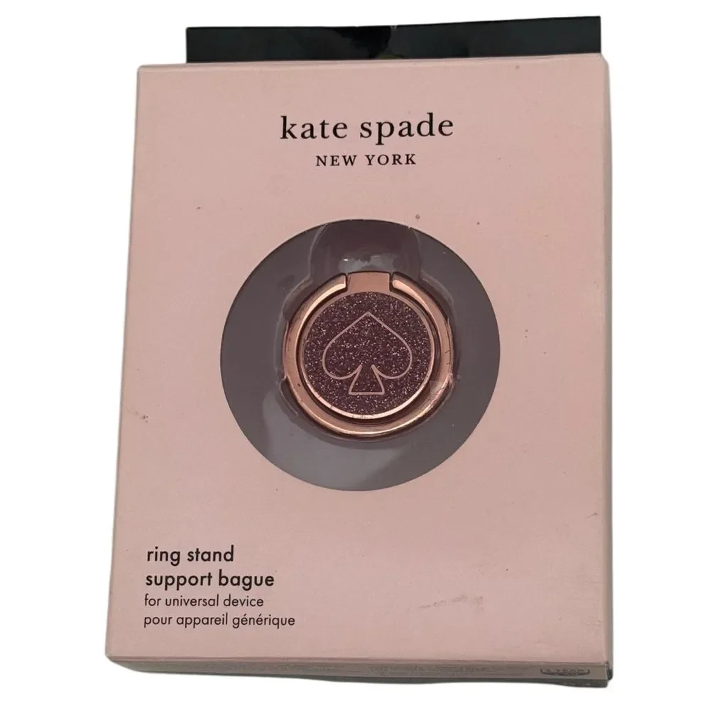 NWT Kate Spade Glitter Pink & Rose Gold Ring Stand for Cellphone